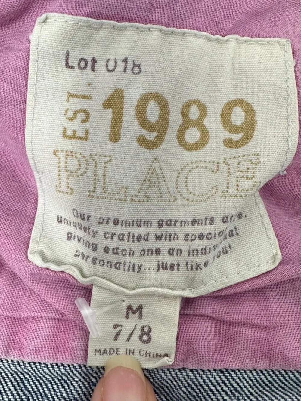 GUC The Children's Place Denim Jacket, Boho Floral Rhinestone, Size: M 7/8
